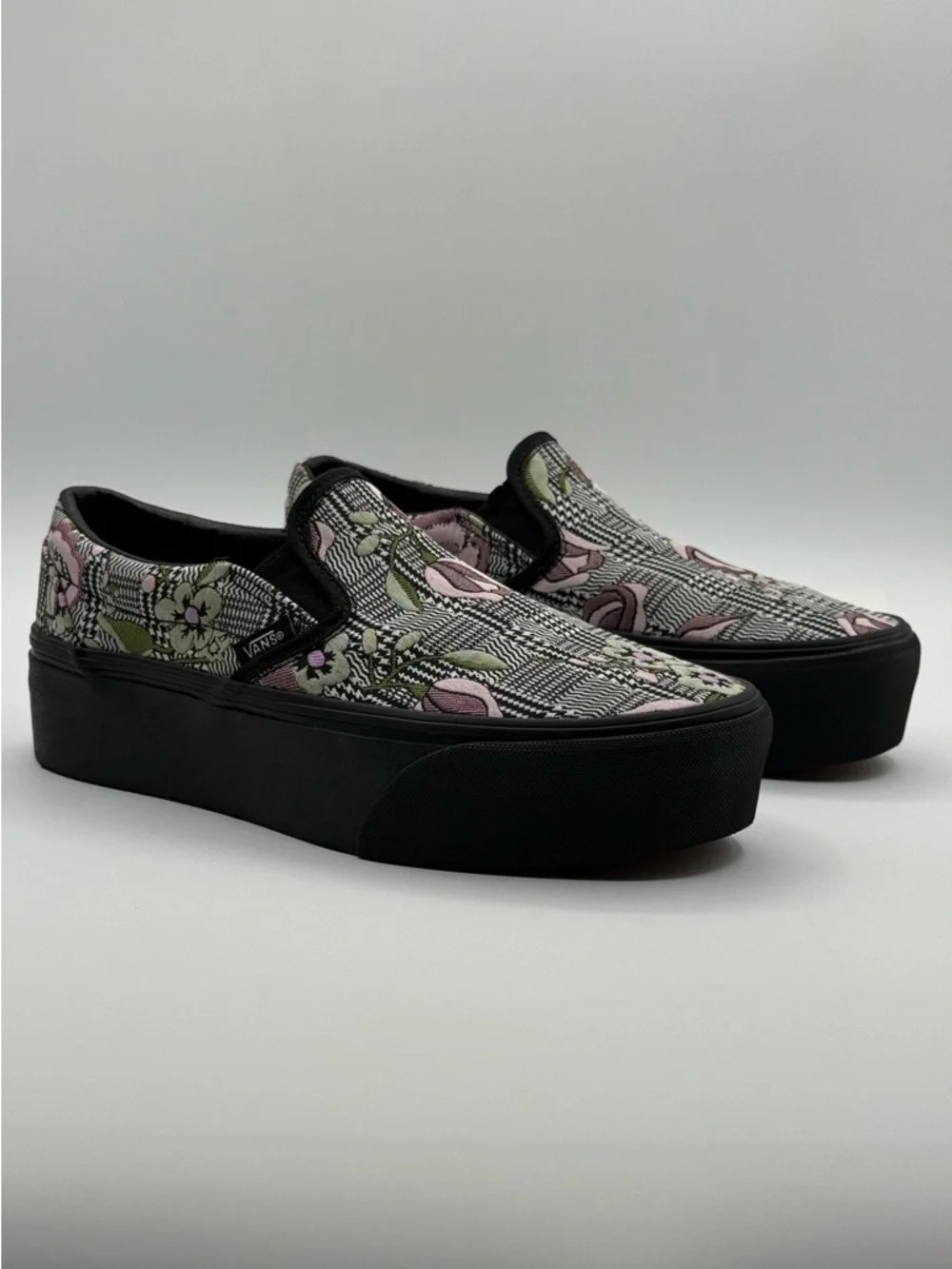 Vans Tapestry Floral Platform Slip-On Sneakers Chunky Sole Street Style Shoes - Picture 3 of 17